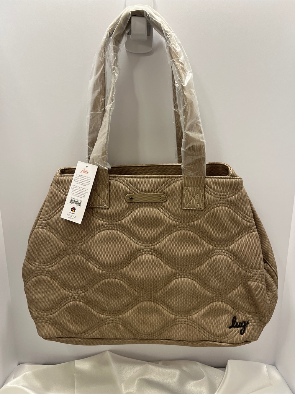 LUG - Tempo Matte Luxe Vegan Leather Tote - Color: Sand